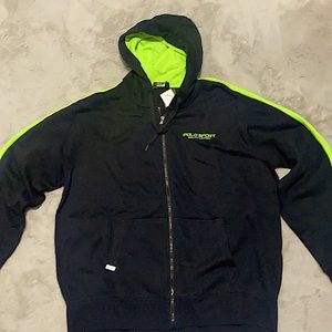 POLO RALPH LAUREN MENS XXL black & green zip up Hoodie